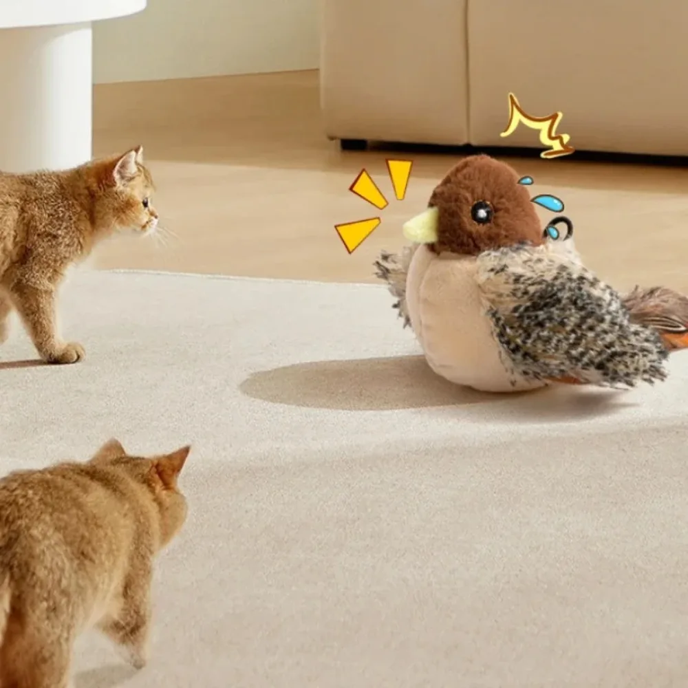 Igračka ptica koja maše krilima aktivirana dodirom za unutarnje mačke
