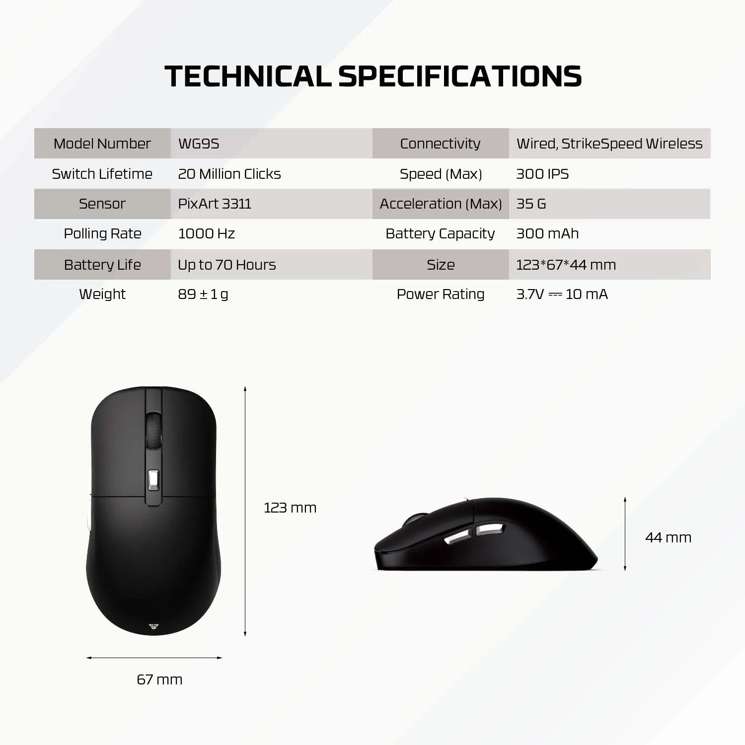FANTECH KANATAS WG9S Wireless Gaming Mouse PIXART 3311 12000DPI Improved Ultra-Grippy Coating Wired Mouse Macro Button Mice wireless mouse gaming mouse wireless gaming mouse