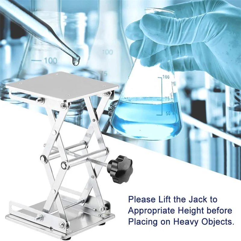 Laboratory Lifting Platform Stand Rack Scissor Jack Bench Lifter Table Lab 100x100mm Stainless Steel Lifting Platform