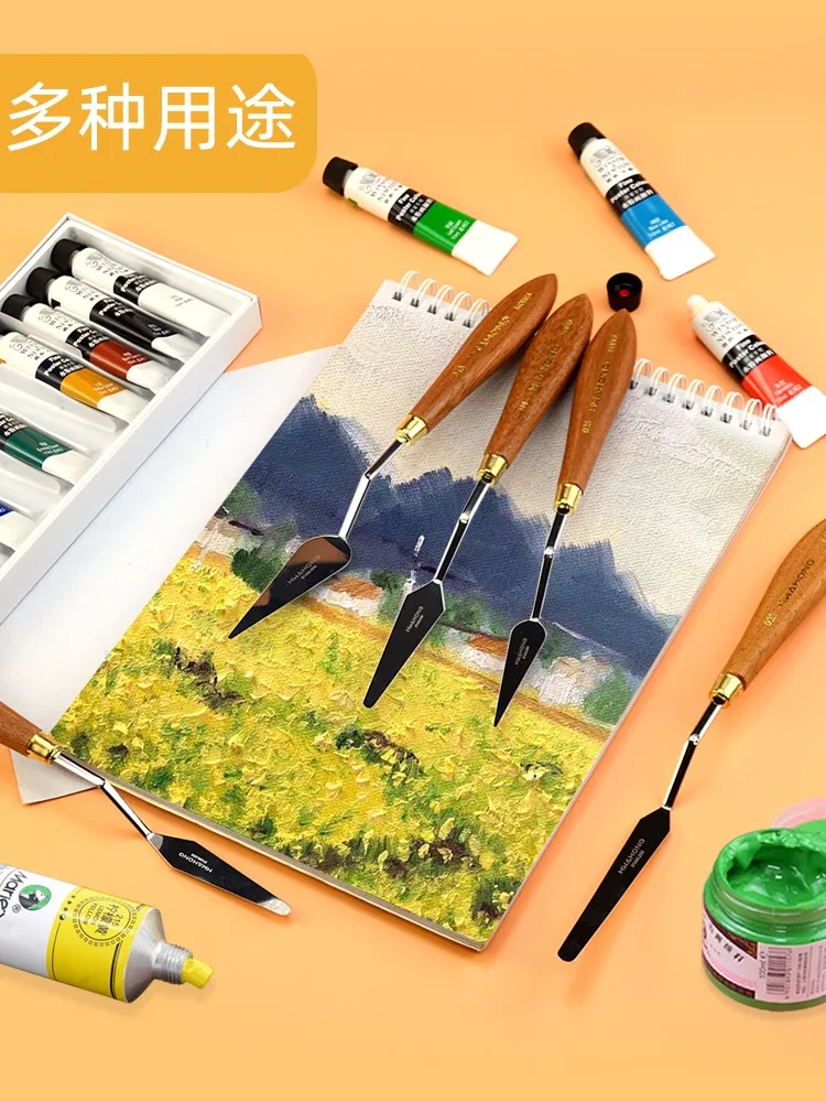 Stainless Steel Art Scraper Acrylic Paint Heavy Color Oil Pastel Special Small Pointed Texture Knife
