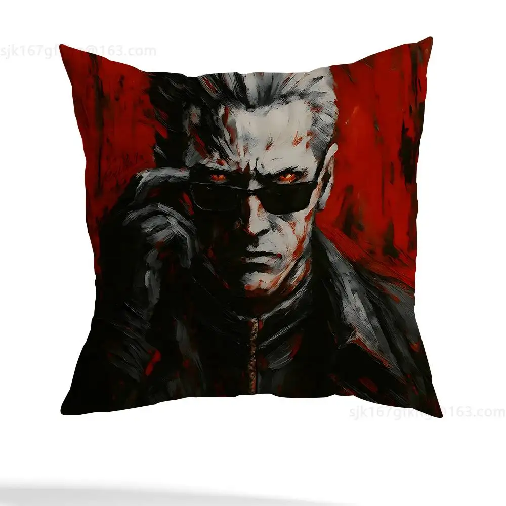 Albert Wesker Kissenbezug, Anti-Dustmite-Kissenbezug, unsichtbarer Reißverschluss, seidiger, kurzer Plüsch, Sofakissenbezug – Detail 4