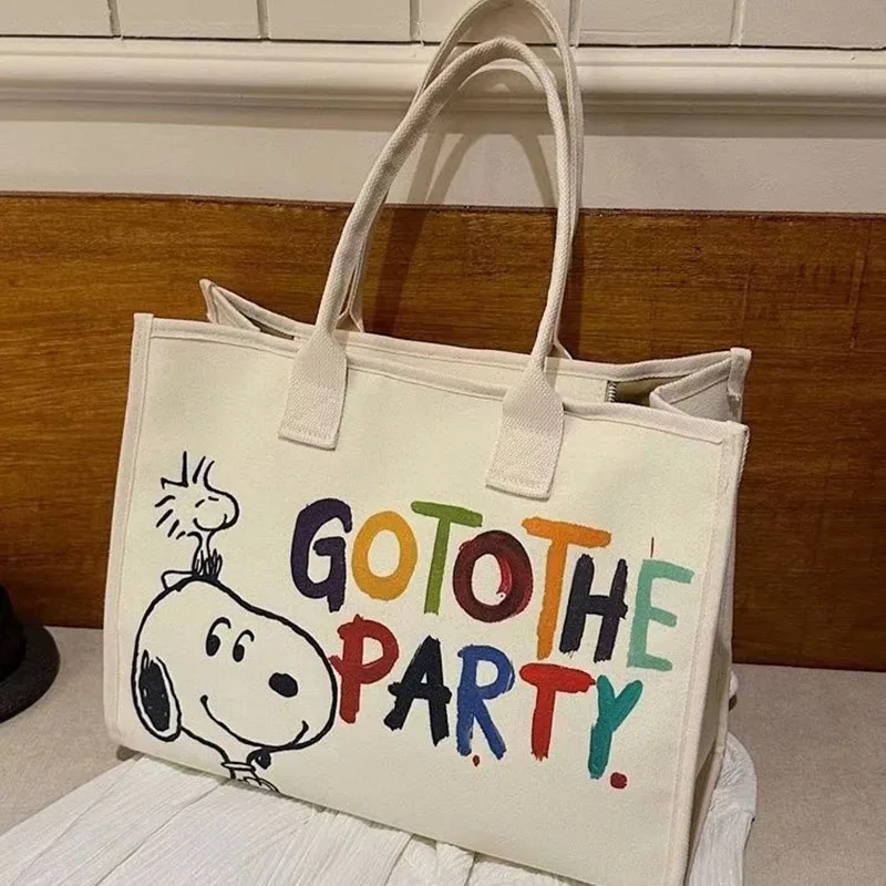 INSTANTARTS Women's Canvas Shopping Tote Bag - Cartoon Animal Print, Reusable, 16.5 X 13.4 Inches - View #8