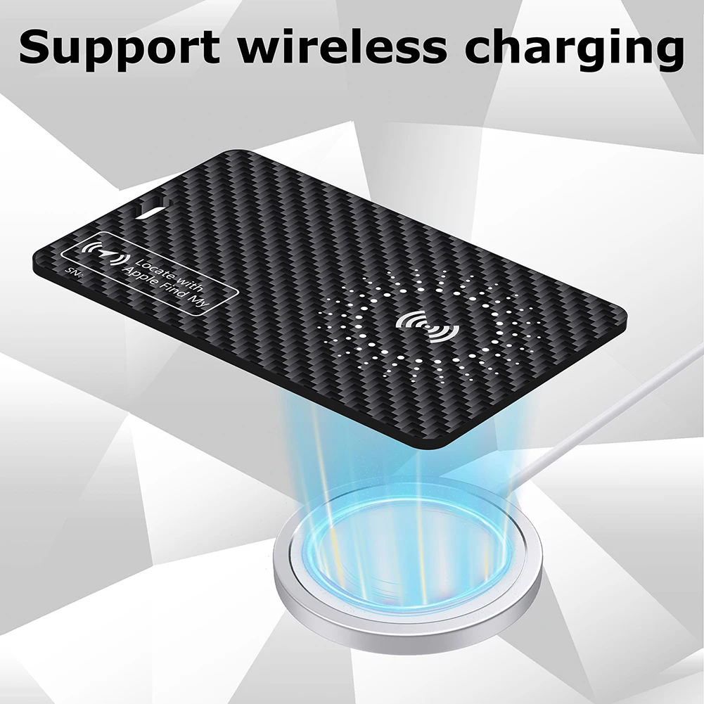 Wallet Tracker Card for Apple iOS System Find My APP Wireless Rechargeable Item Card Finder Anti-Lost Smart Bluetooth GPS Tracker