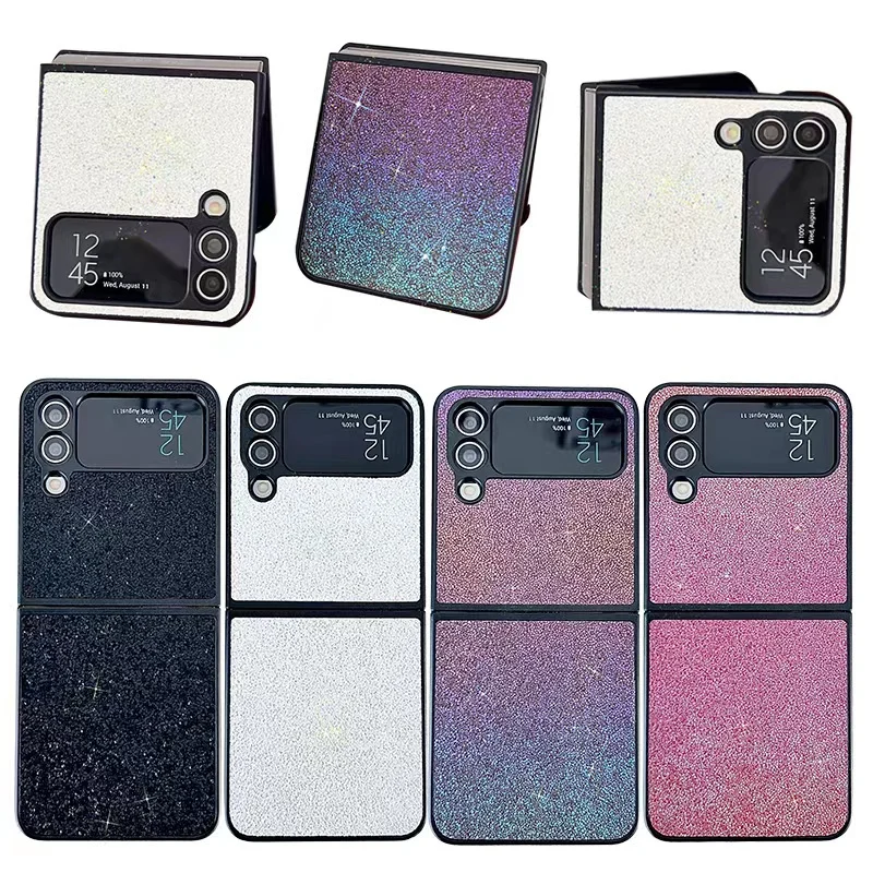 Custodia Flip Sfumata Glitterata Per Samsung Galaxy Z Flip 4 Flip 3 Cover Per Telefono Di Lusso Antiurto Per Galaxy Z Flip 4 3 5G Shell Coque