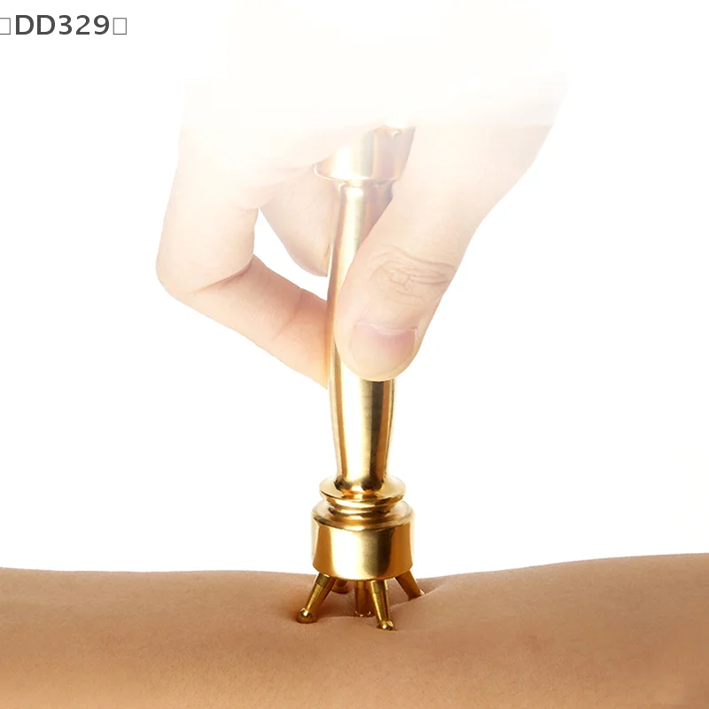 〔DD329〕Pure Copper Meridian Massage Stick Trigger Point Body Massager Brass Meridian Scraping Board Muscle Acupoint Pres Pen