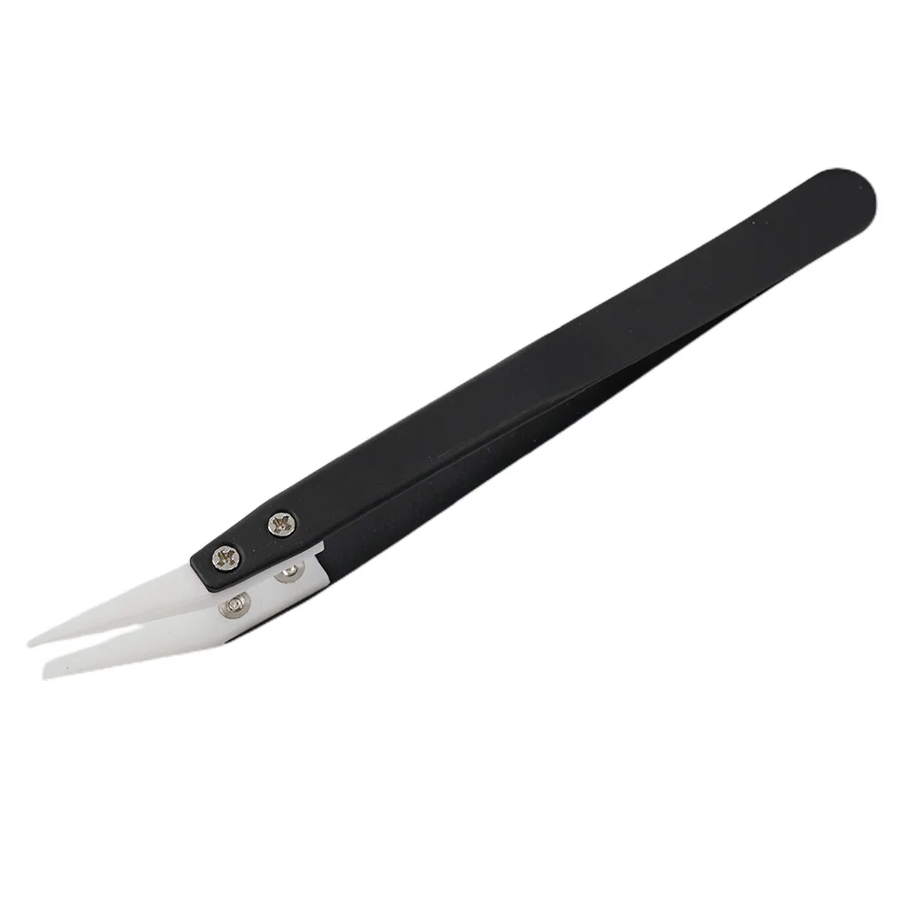 Forceps Tweezers Straight Pointed Anti-magnetic Anti-static Big Elbow Ceramic High-temperature Industrial Tweezers