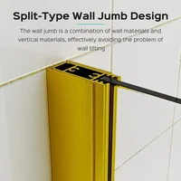43 in. W * 58 in. H Frameless Folding Shower Doors for Bathtub, 1/4" (6mm) Thick SGCC Tempered Glass Door, Bathroom Pivot Tub 2