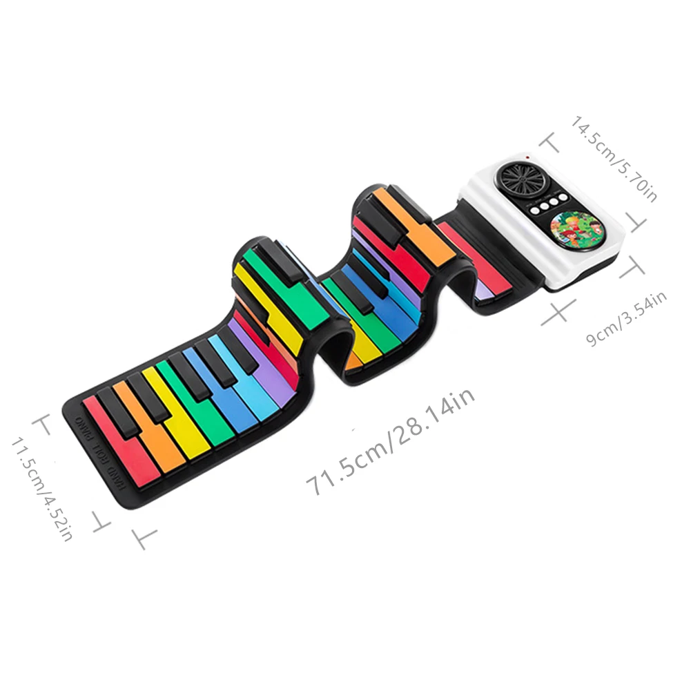 49 Keys Electronic Piano USB Input Digital Keyboard Electronic Hand Roll Piano Soft Silicone Bluetooth-Compatible Mp3 Headphone
