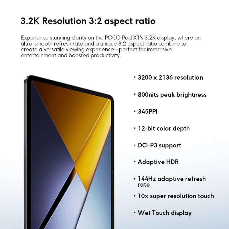 世界初公開】POCO PAD X1 グローバル版 タブレット 11.2インチ 3.2K