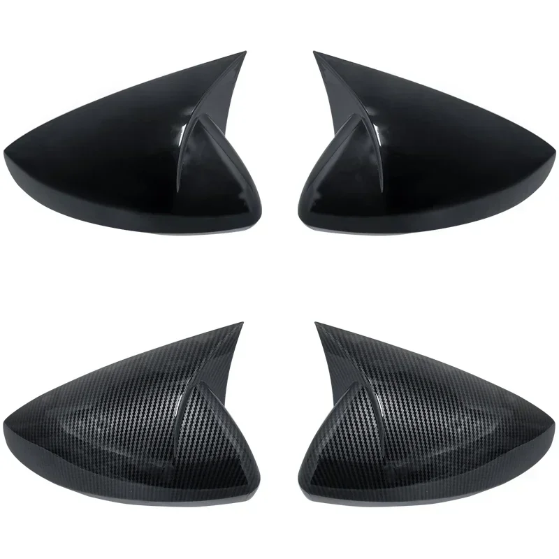 폭스바겐 폴로 MK5 6R 6C 2009-2017용 ABS 사이드 리어뷰 윙 미러 커버 캡 쉘 트림 OX 혼 스타일 외장용 2개