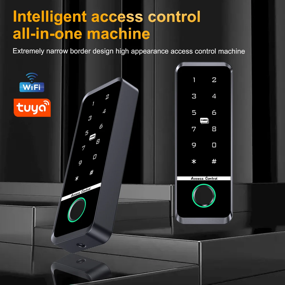 12V Tuya Wifi Electronic Fingerprint Lock Opener Access Control Keyboard Waterproof Smart ID IC Card Digital Keypad