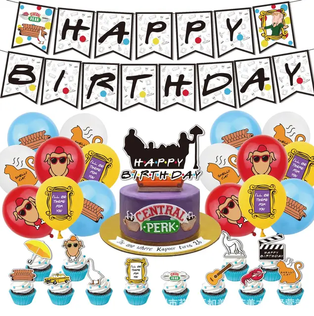 Friends Birthday Decoration Friends Tv Show Party Supplies  Birthday Balloons Friends Cake Topper Birthday Banner 1