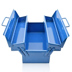Iron Suitcase Tools Box Professional Complete Toolbox Empty Metal Side-opening Double-handle Storage Three-dipper Metal Toolbox