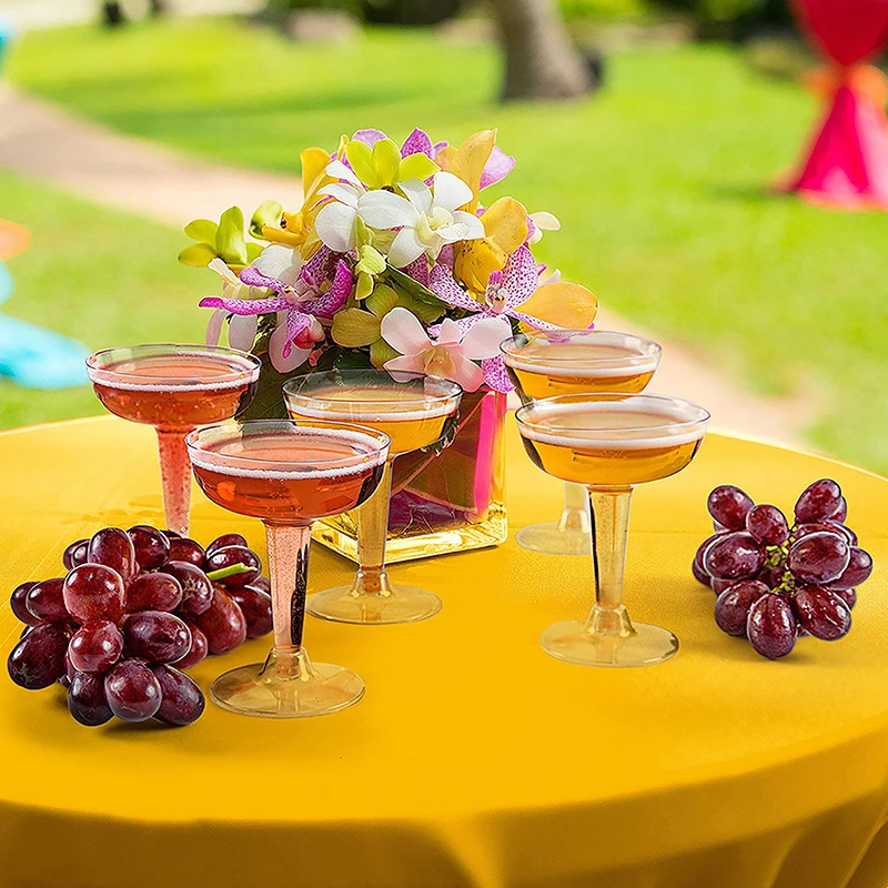 10pcs New Plastic Champagne Flutes Disposable Clear Plastic Champagne Glasses For Parties Glitter Clear Cup Red Wine plastic cups plastic champagne flutes