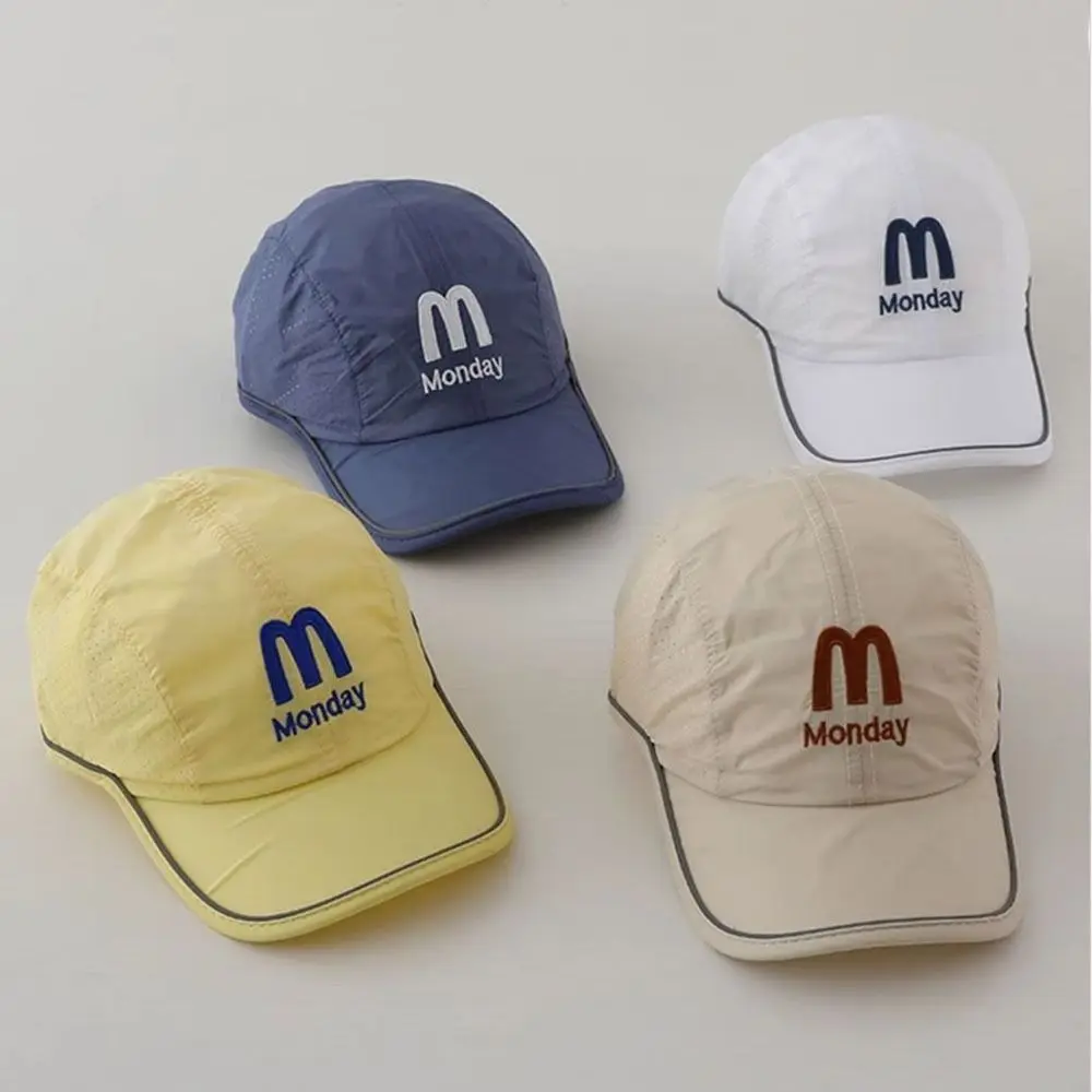 Korean Summer Baby Baseball Cap Breathable Letter Children Peaked Hat Quick Dry Visor Sun Protection Cap Outdoor