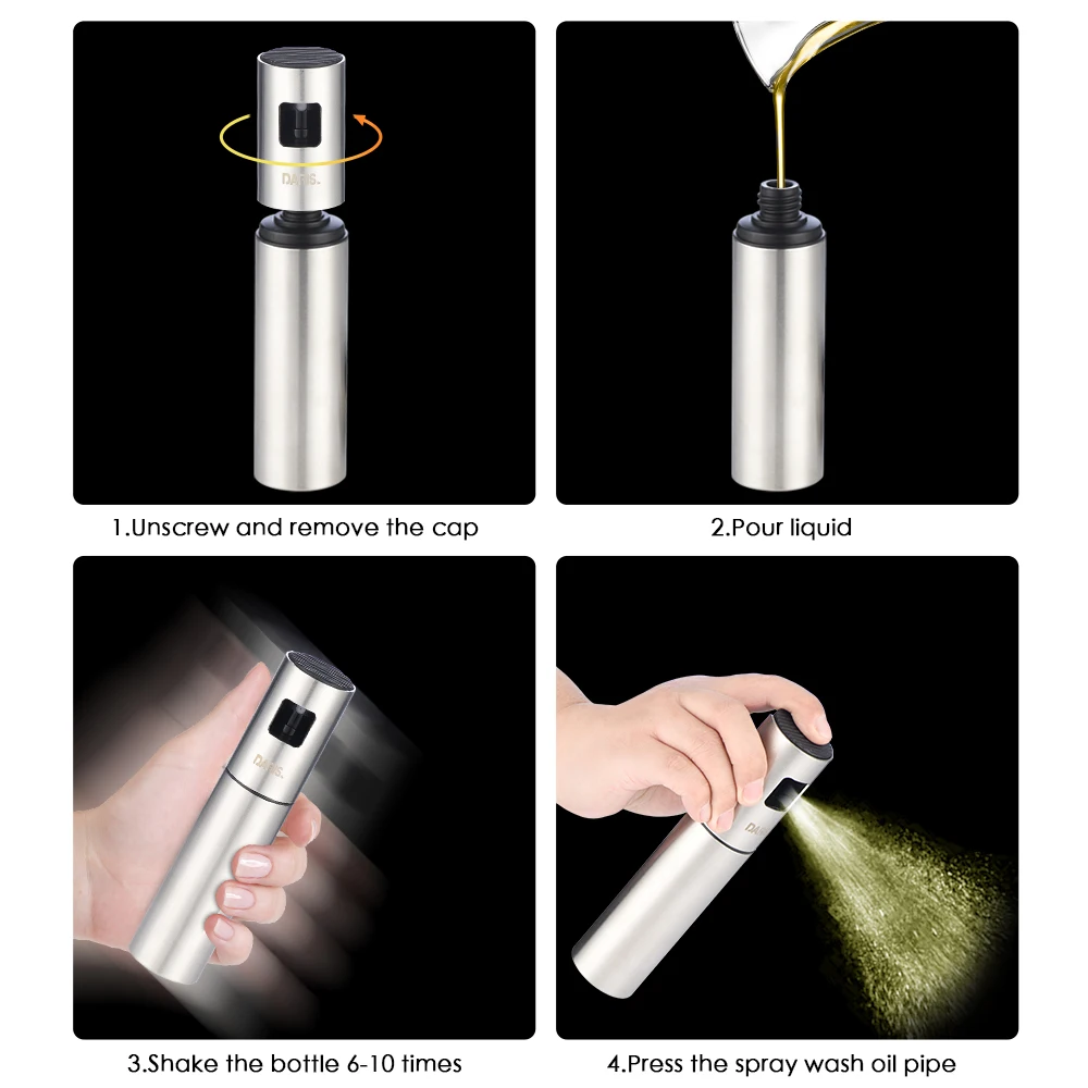 Kitchen Stainless Steel Olive Oil Sprayer Bottle Pump Oil Pot Leak-proof Grill BBQ Sprayer Dispenser BBQ Cookware Tools