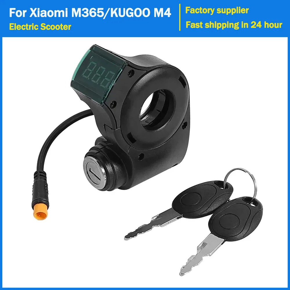 3Pin Lgnition Lock Key Thumb Throttle For KUGOO M4 XiaoMi M365 Electric Scooter E-Bike Voltmeter Digital Voltage Display Switch