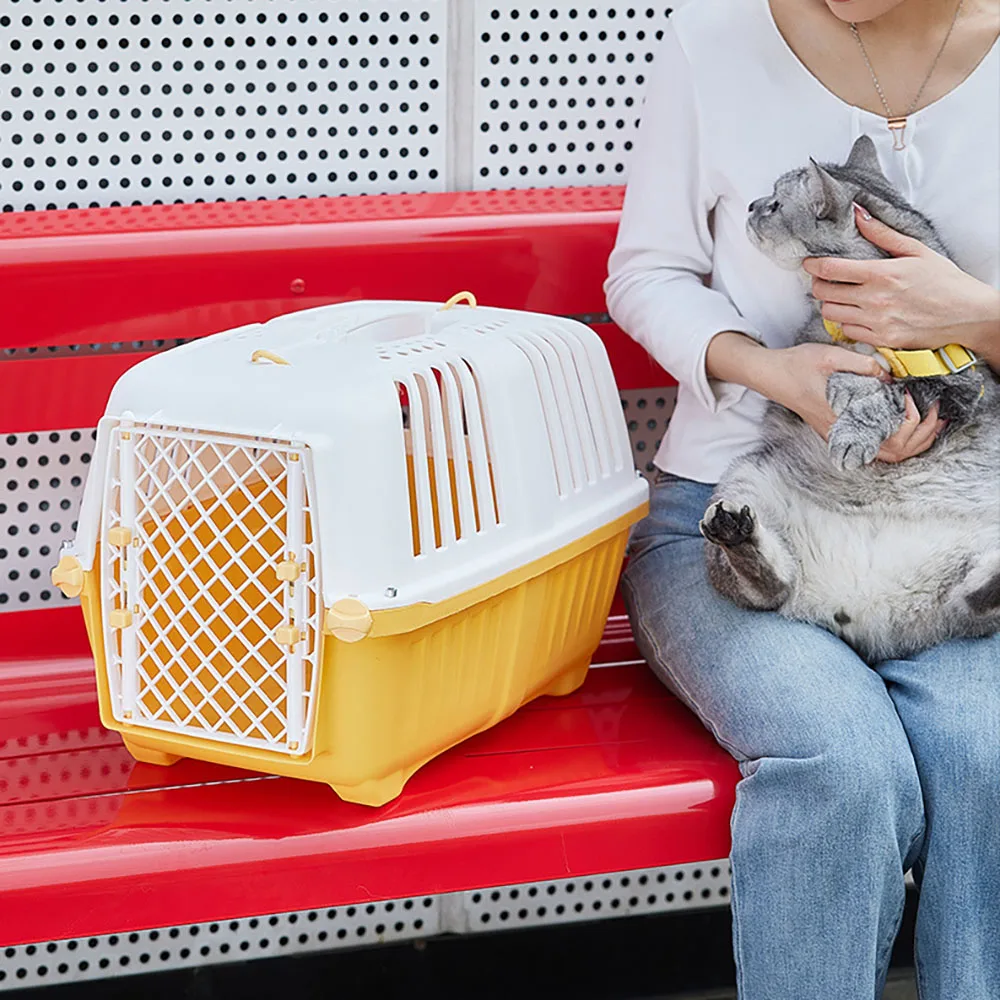 thumbnail image 2 of Caja de transporte portátil para mascotas, para exteriores, para gatos, para coche, para perros pequeños, suministros para mascotas, 2 of 5