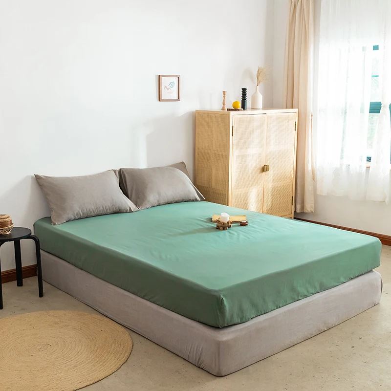 Brushed Fitted Sheet with Elastic Bands Non Slip Adjustable Mattress Covers Bed Cap /Bed Spread /Bedsheet Single Queen King Size 3
