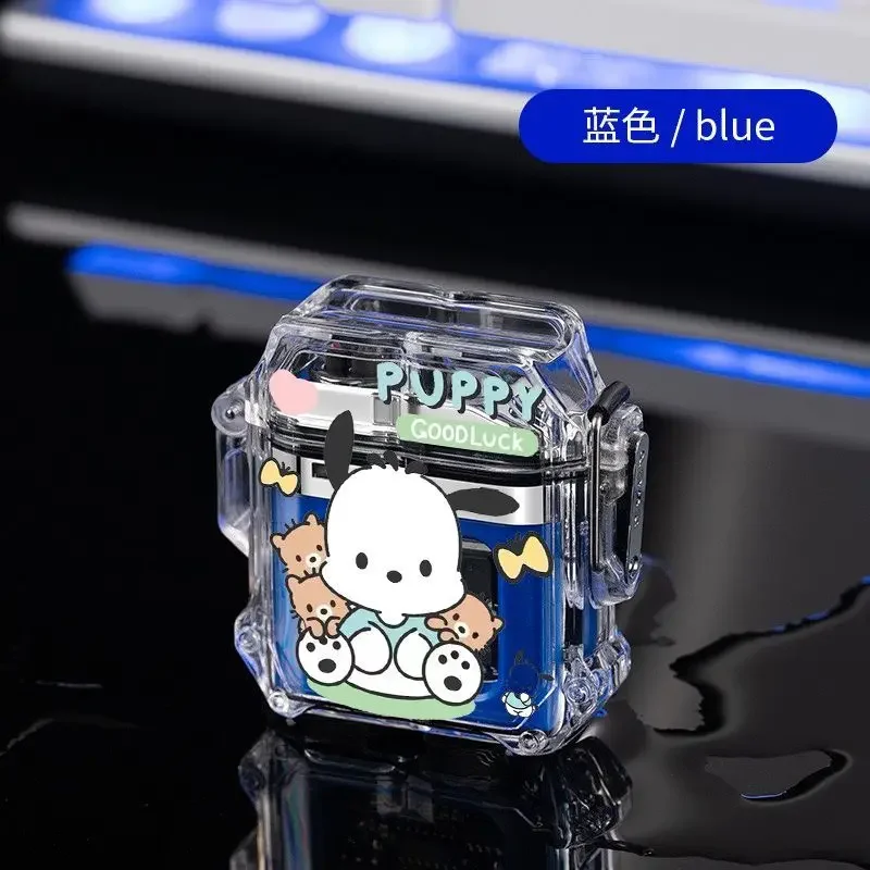 

Мигающая Милая Зажигалка Hello Kitty, водонепроницаемая перезаряжаемая Зажигалка Kulomi, Высокоэффективная креативная индивидуальная прозрачная зажигалка