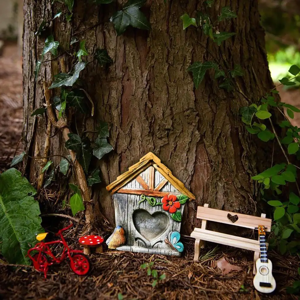 Attractive Elf Door Adorable Fairy Garden Door Easy to Install Scene Layout Miniature Fairy Gnome