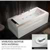 67 in Whirlpool Bathtub,Jetted Tub with Heater,Hydro Massage Bathtub with 9 Water Jets+8 Air Jets,SPA Bathtub with 2
