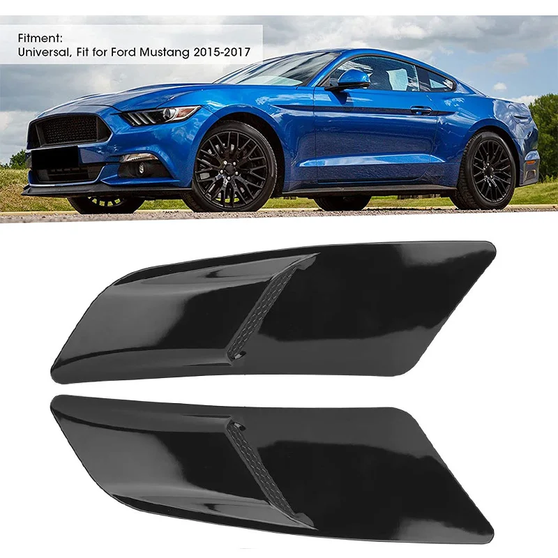 Carbon Fiber Front Hood Vent Covers For Ford Mustang (2018-2022) – 2-Piece Set, 3M Tape Installation (JECAR019081407)