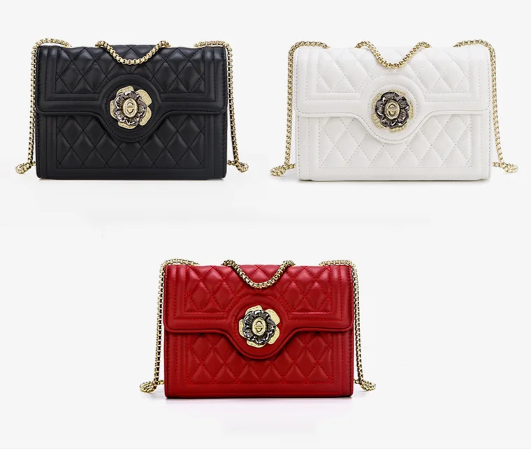 Cross body for women in 2024, new niche fashion single shoulder women's chain underarm bag, high-end diamond grid small_voghion.com