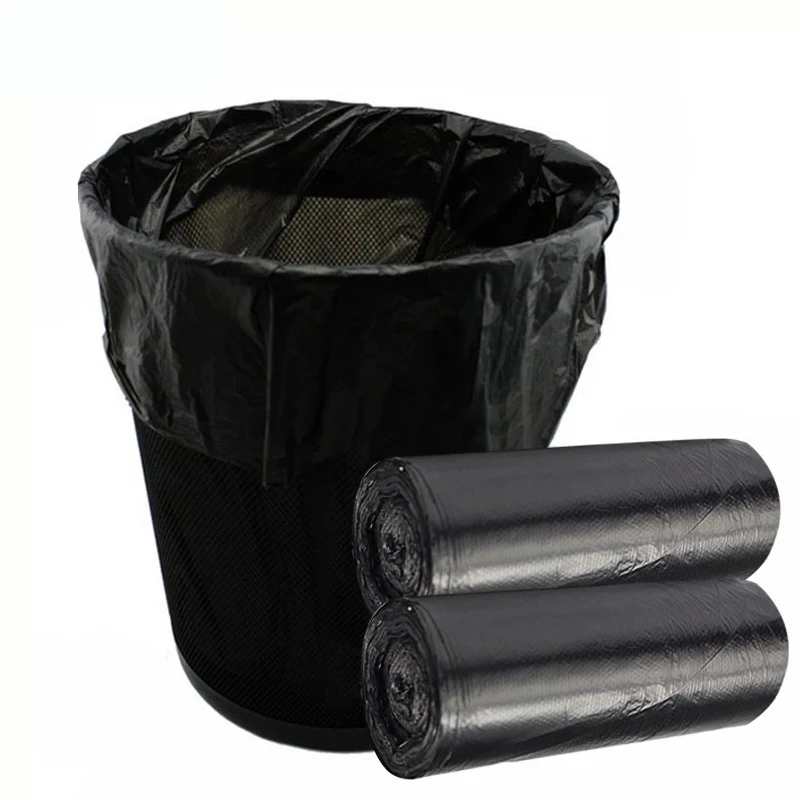 Saco de lixo preto doméstico para banheiro, Saco de lixo, Cozinha Pontos Off Trash Can Bin, Sacos de plástico descartáveis, 100pcs