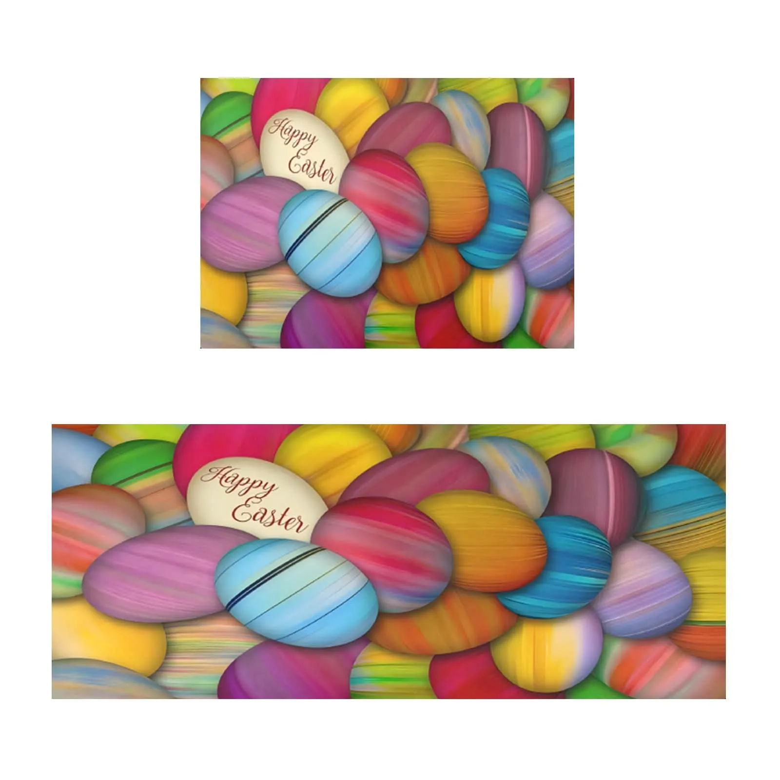 

2pcs Easter Bunny Egg Kitchen Entrance Doormat Home Decor Carpet Living Room Corridor Balcony Rugs Non-Slip Bathroom Floor Mat