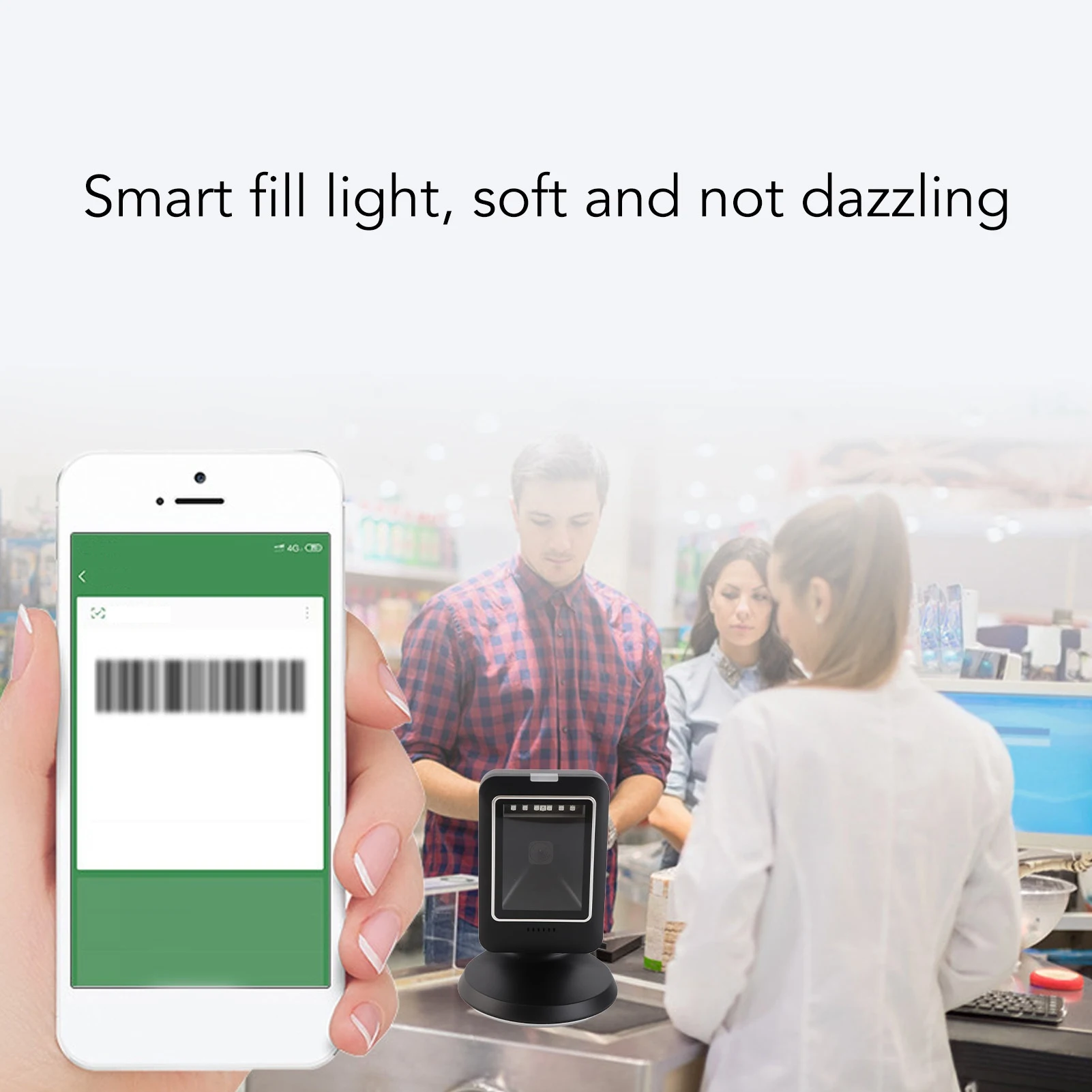 2D Hands  Barcode Scanner Prevent Reread High Frame Rate Omnidirectional USB Wired Desktop Barcode Reader for Retail Store