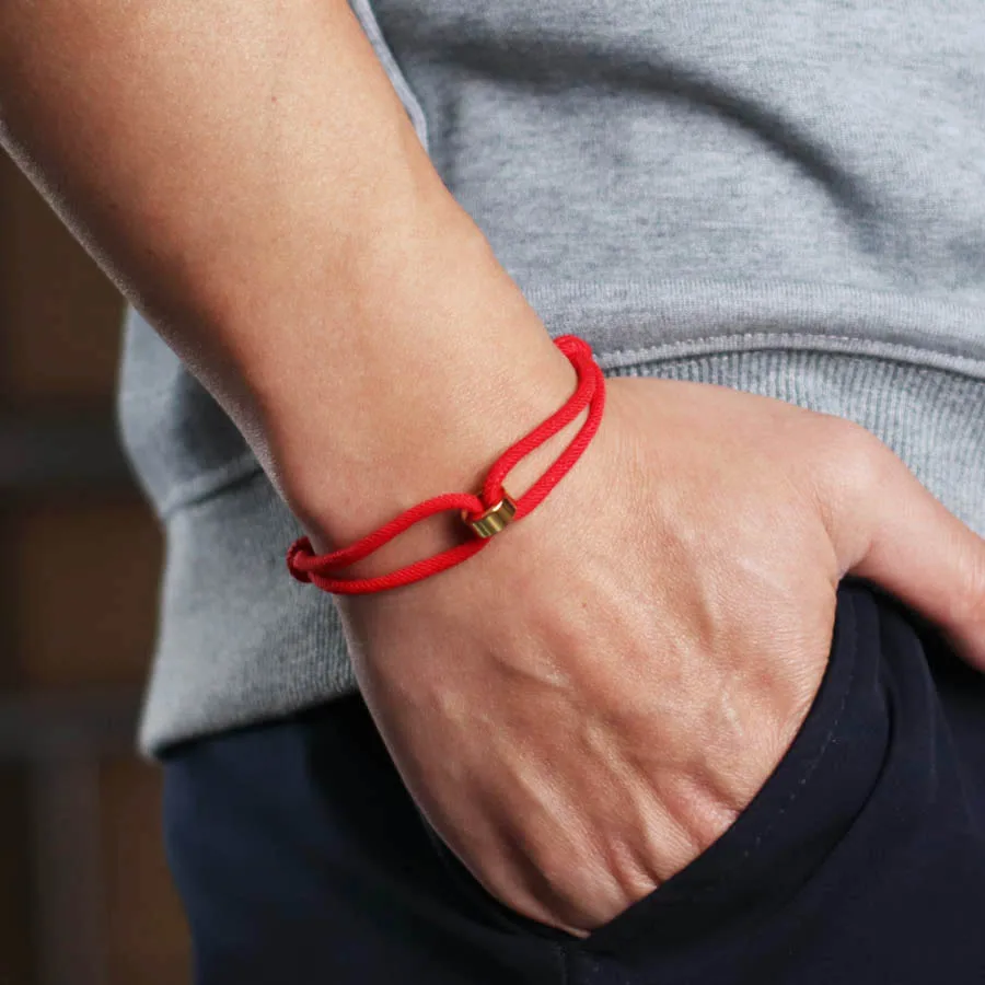 Stainless Steel Gold Color Thin Rope Bracelet for Men and Women