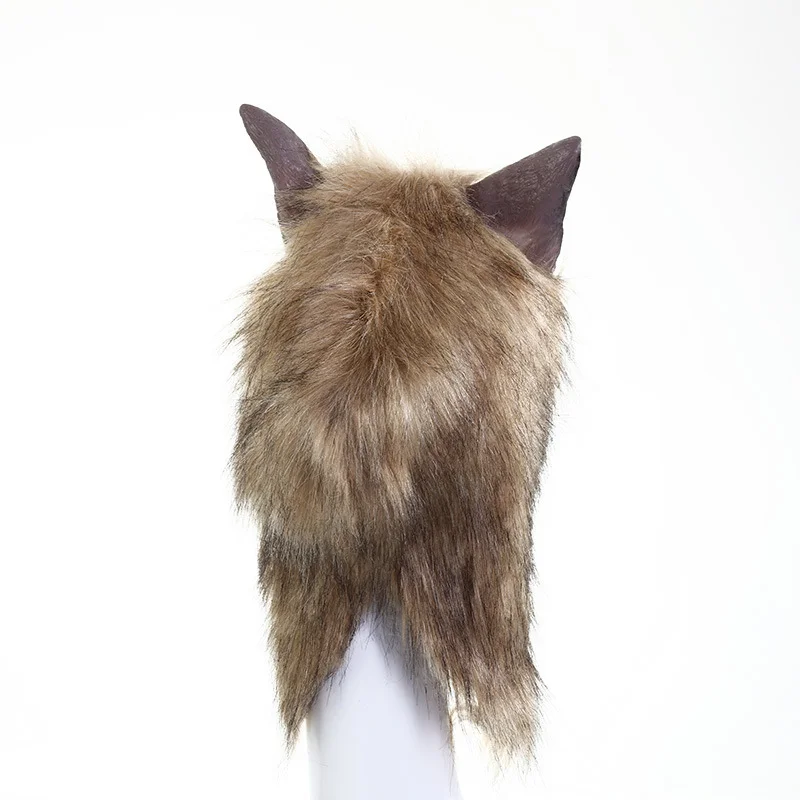 قناع شعر رأس الذئب المطاطي اللاتكس قفازات زي هالوي...