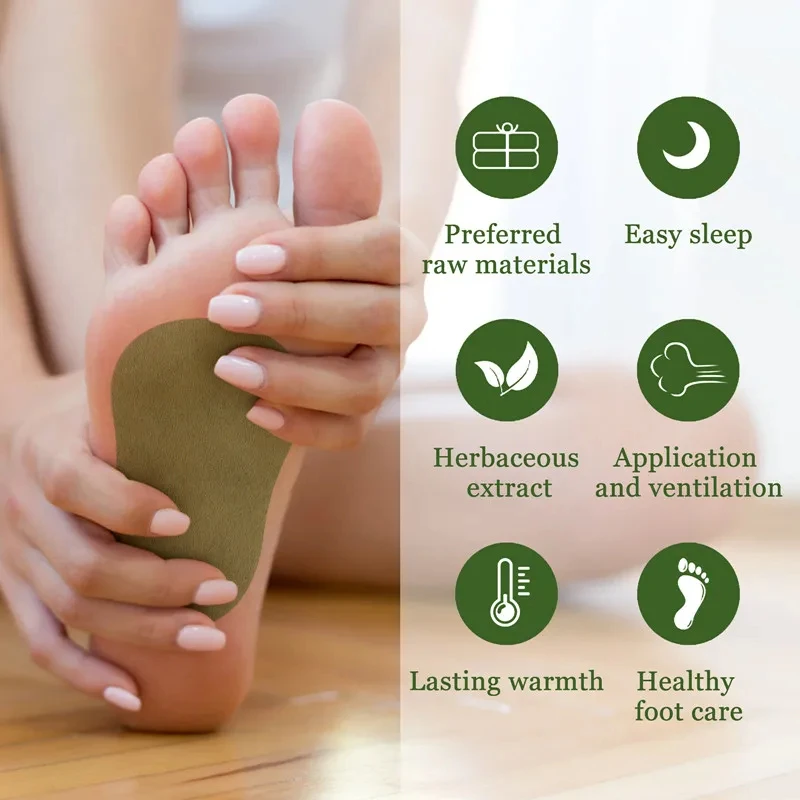 Natural Wormwood Detox Foot Patches Slimming Body Detoxification Paste Help Sleep Cleansing Toxins Foot Pads Relieve Stress Care