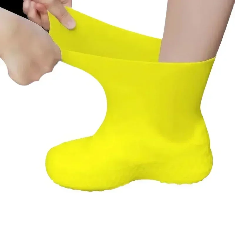 Rain Shoe Covers Latex Waterproof Unisex Reusable Non-Slip Rain Boot OverShoes Walking Shoes Accessories