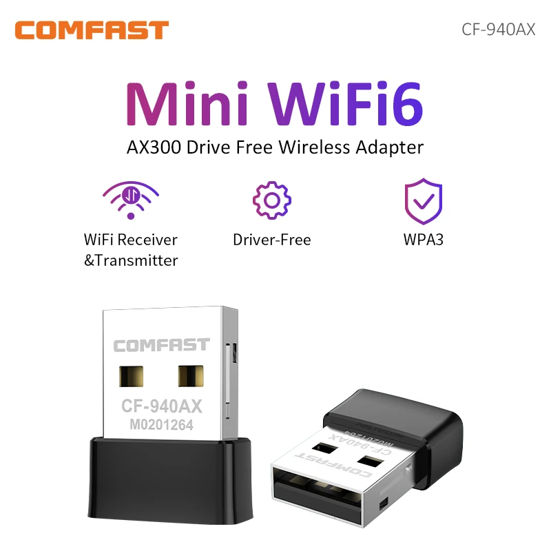 Мини-адаптер COMFAST AX300 WiFi6