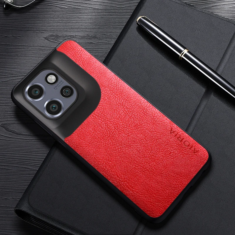 Luxury Leather Business Phone Case with Simple Design