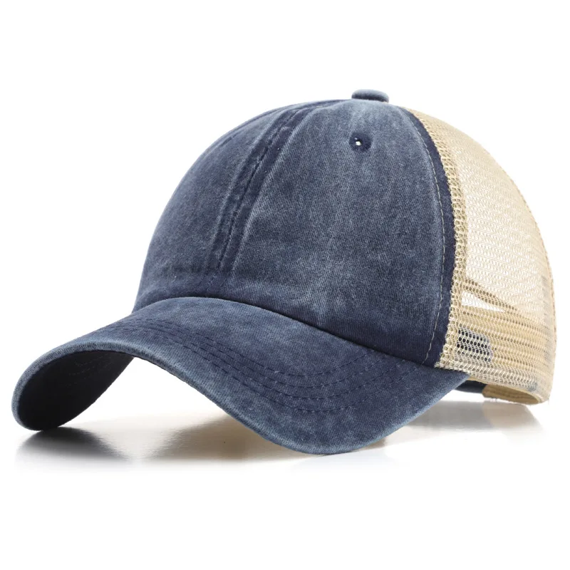 

Baseball Cap Mesh Trucker Hat Men Women Vintage Low Profile Adjustable Dad Hat Free Shipping