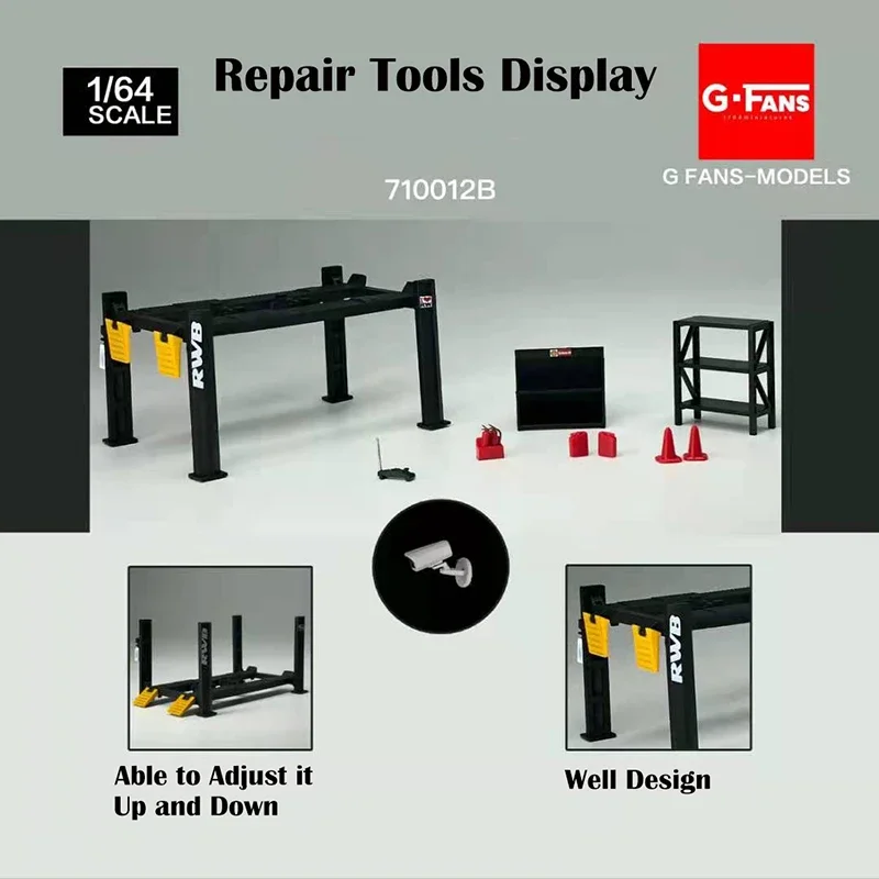 Gfans Model 1:64 Garage Repair tools Lifting Js Racing RWB 4