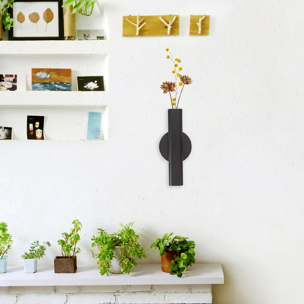 Flower Arrangement Hanging Planter Vase Metal Wall for Flowers Black Large Size Minimalist Decor Home Room Kitchen Bedroom 5