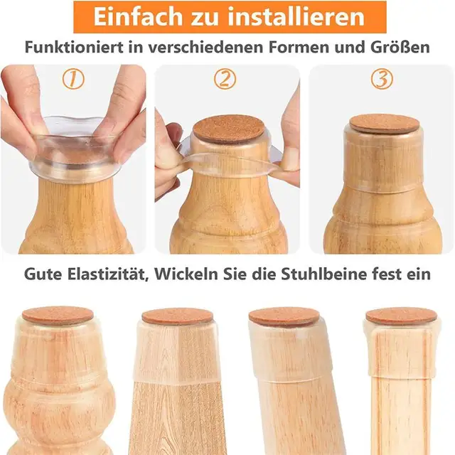 16 Darabos Szilikon Íróasztal Szék Lábvédői Filces Keményfa Padlók Számára Elasztikus Lábfedélpetét - Image 6