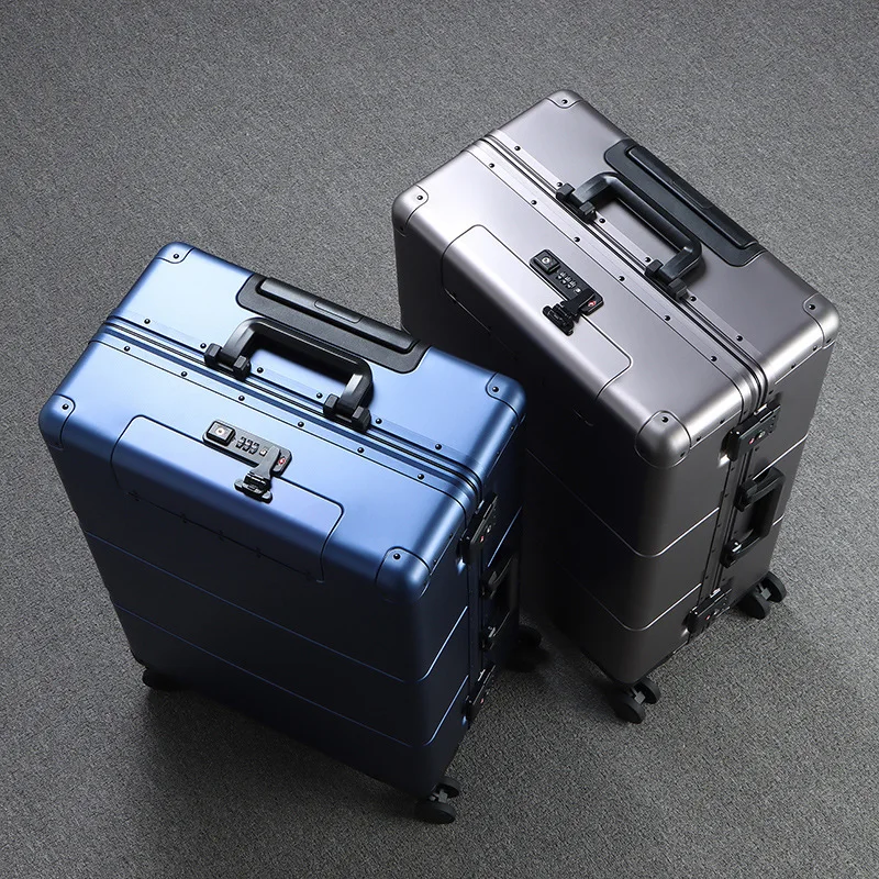 Suitcase Thickened All-Aluminum Magnesium Alloy Luggage 20/24/28-inch Men's Trolley Case Luxury Business Boarding Travel Luggage