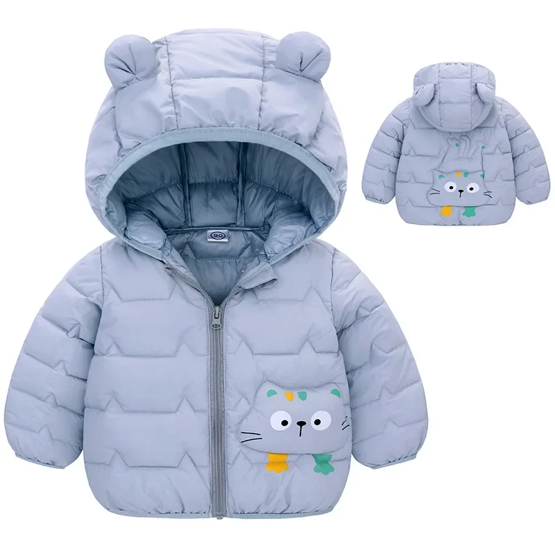 Kids Winter Down Jacket Hooded Zipper Children's Clothing Warm Plus Velvet Casual Outerwear Baby Boys Girls Lightweight Jacket down jacket children jackets