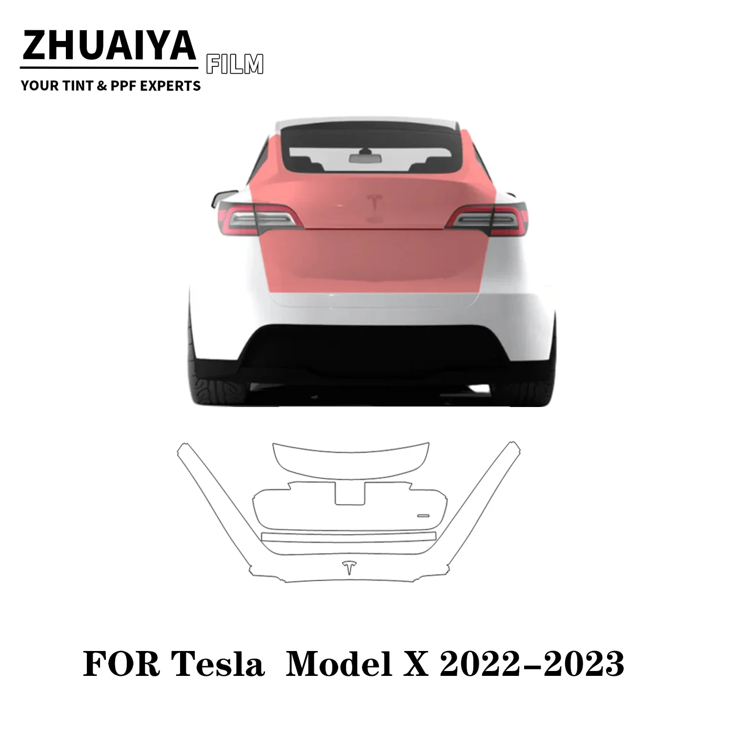 

For Tesla Model X Rear Hatch PPF Paint Protection Film 8mil 2022 2023 2024 car body film