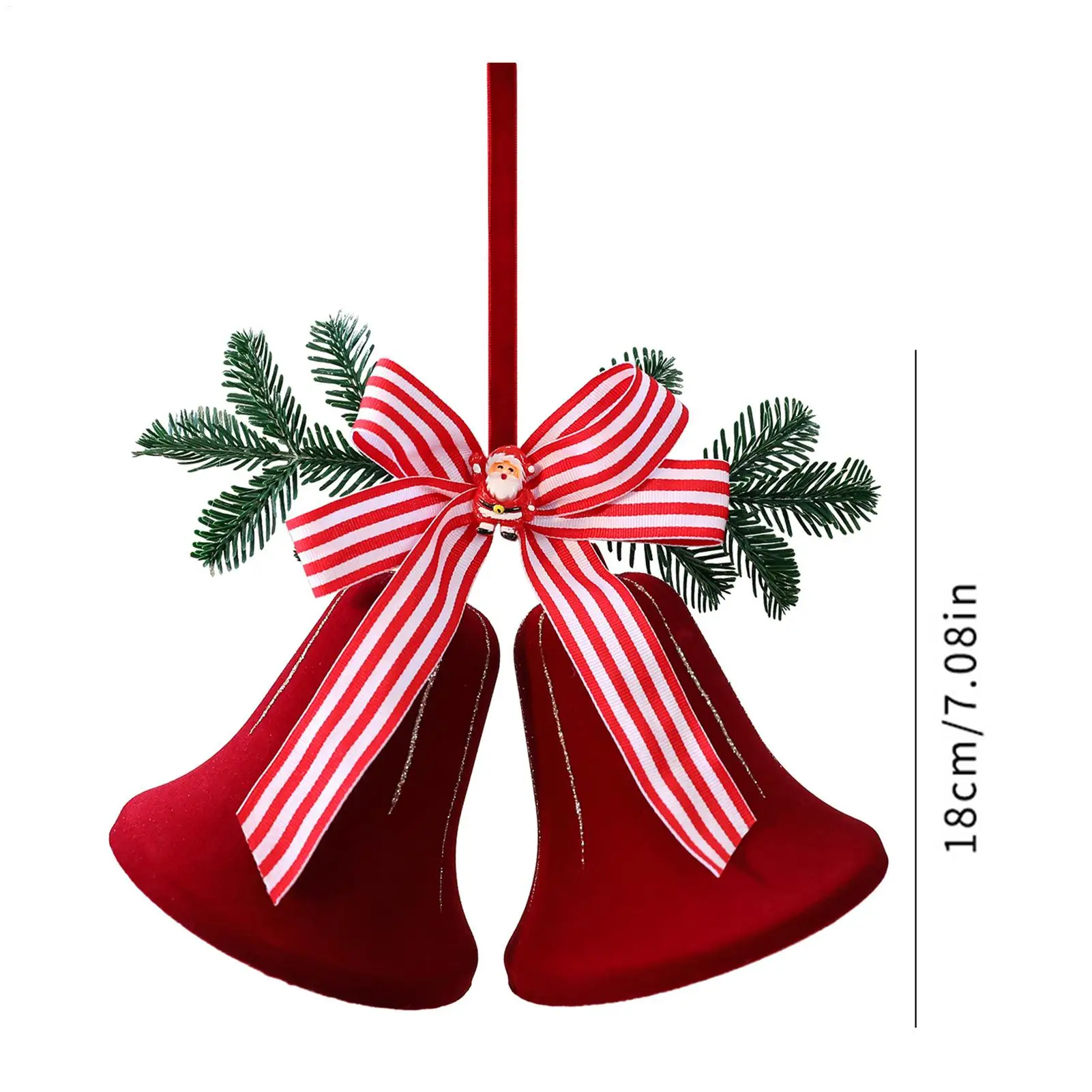 Christmas Bell Ornaments Flocking Holiday Decor Holiday Decor Pendant Ornament For Home Front Door Office Wreath Staircase