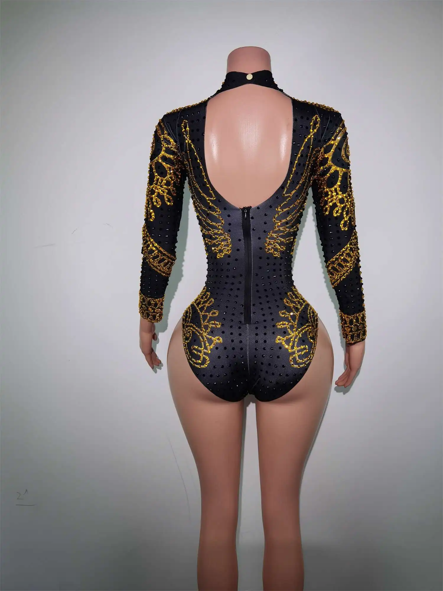 Sexy Rhinestones Bodysuit Birthday Celebrate Wear Female Singer Show Bodysuit Evening Prom Party Stage Wear Napolun