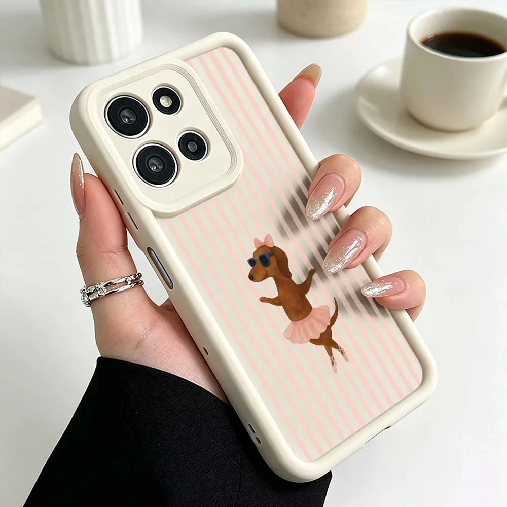 Charming Striped Dachshund Design Phone Case