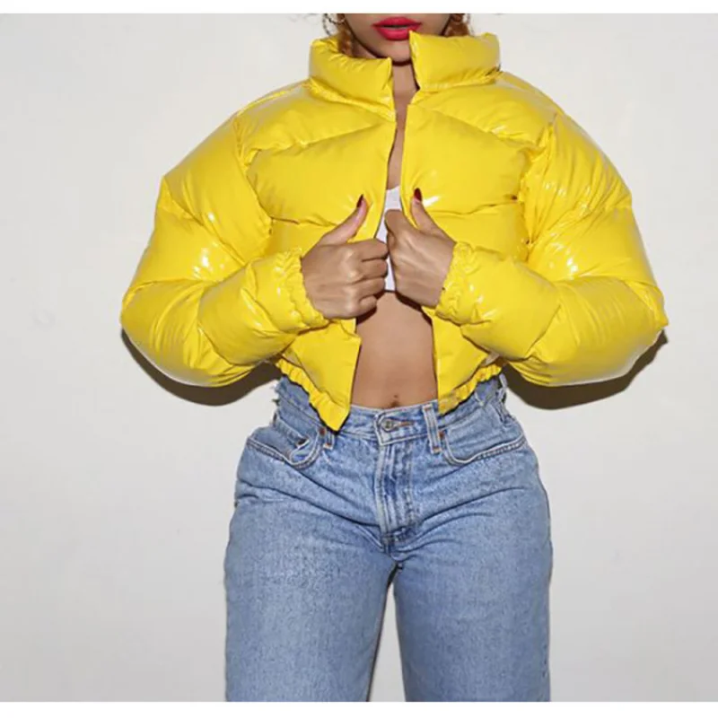 Fashion 2023 Women's Autumn and Winter Solid Color Zipper All-match Thickening Short Padded Jacket Women's Long-sleeved Jacket