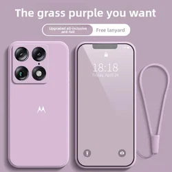 Liquid Silicone Lanyard Phone Case Cover for Moto Signature Edge Series (PURPLE)