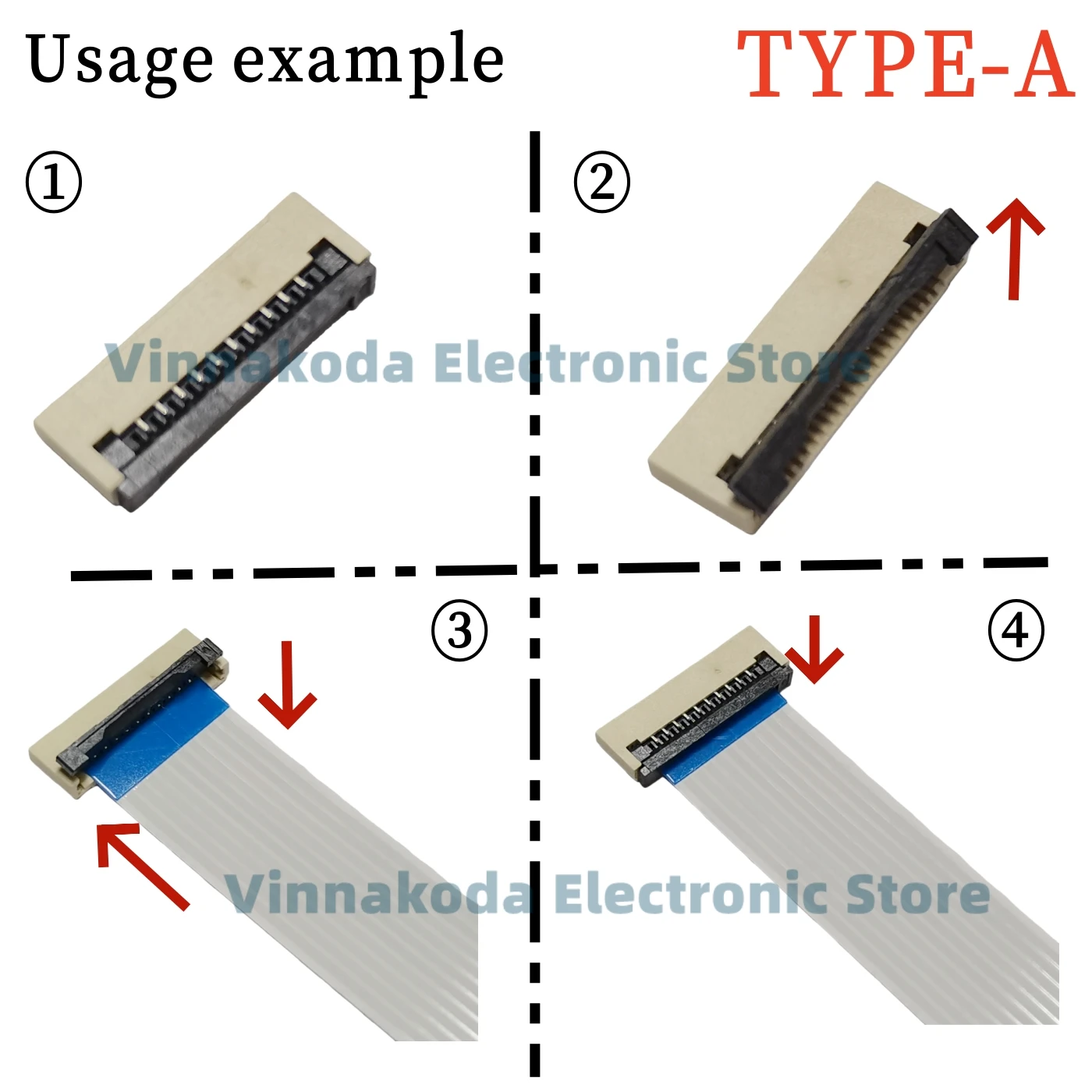 10Pcs FFC/FPC 커넥터 소켓 1.0mm 플립 커버/위/아래 연결 4/6/8/10/12/14/15/16/18/20/22/24/26/28/30/32P